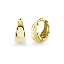 Load image into Gallery viewer, Gold hoop earrings on a white background
