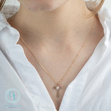 Load image into Gallery viewer, Cross necklace worn
