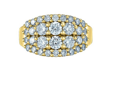 Yellow Gold Brilliant Diamond Cluster Ring Fifth Avenue Jewellers Kamloops BC