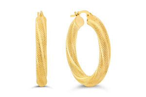 Bella Chic Yellow Gold Hoop Earrings - Fifth Avenue Jewellers