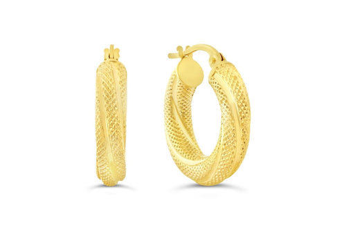 Bella Chic Yellow Gold Hoop Earrings - Fifth Avenue Jewellers