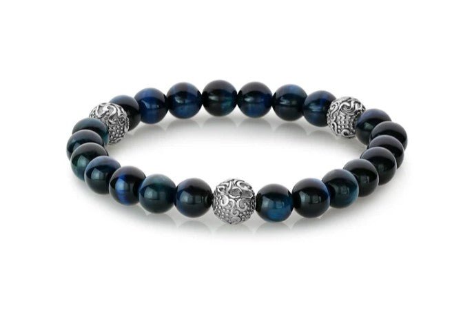 Blue Tiger's Eye Bead Bracelet - Fifth Avenue Jewellers