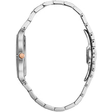 Load image into Gallery viewer, Silver watch with a rose gold accent on a white background
