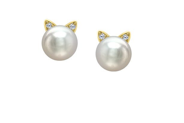 Cat Inspired Pearl Earrings - Fifth Avenue Jewellers