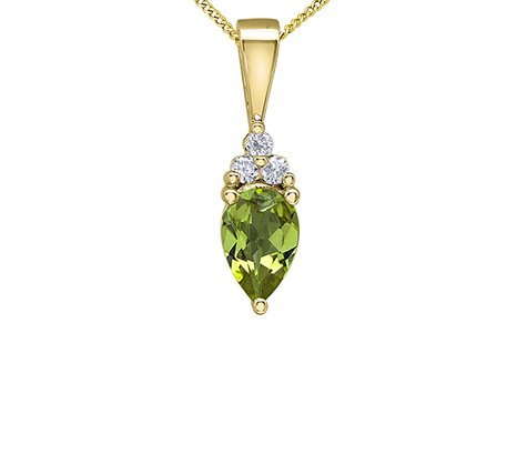 Diamond Crowned Peridot Pendant Necklace - Fifth Avenue Jewellers