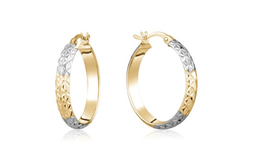 Diamond Cut Gold Hoops - Fifth Avenue Jewellers