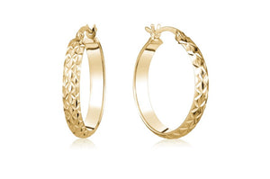 Diamond Cut Gold Hoops - Fifth Avenue Jewellers