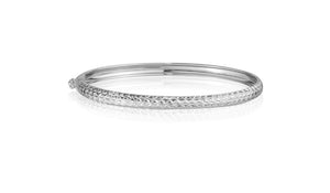 Diamond Cut Hinged Gold Bangle - Fifth Avenue Jewellers