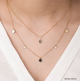 Diamond Disc Drop Necklace - Fifth Avenue Jewellers