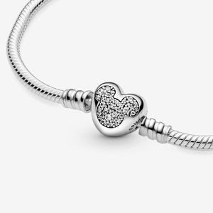 Disney Pandora Moments Mickey Mouse Heart Clasp Snake Chain Bracelet - Fifth Avenue Jewellers