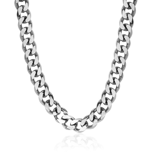Duo-textured Heavy Curb Chain - Fifth Avenue Jewellers