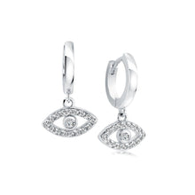 Load image into Gallery viewer, Evil Eye Dangle Huggie Earrings - Fifth Avenue Jewellers
