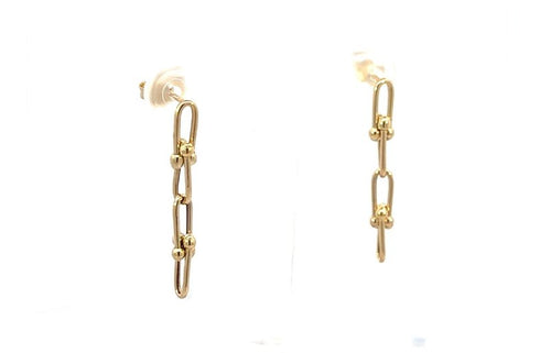 Four Link Drop Chain Stud Earrings - Fifth Avenue Jewellers