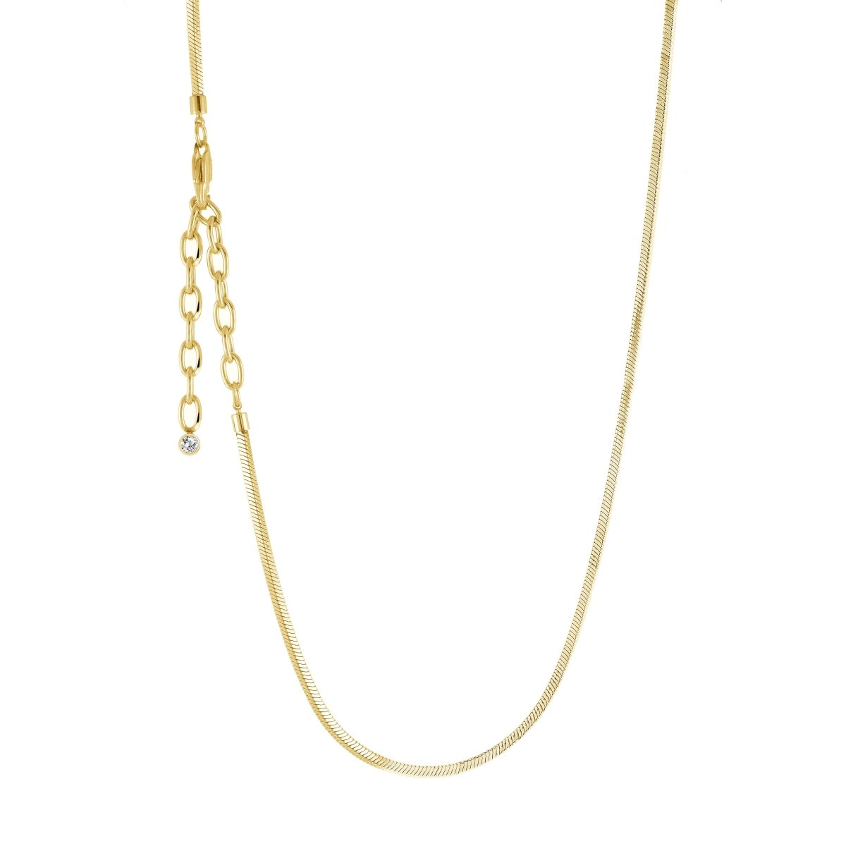 Gold Ion-plated Square Snake Chain Necklace – Fifth Avenue Jewellers