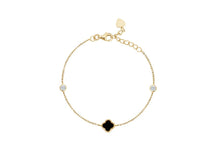 Load image into Gallery viewer, Gold Plated Clover Station Bracelet - Fifth Avenue Jewellers

