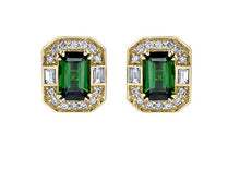 Load image into Gallery viewer, Green Tourmaline Art Deco Earrings - Fifth Avenue Jewellers
