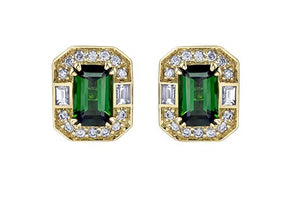 Green Tourmaline Art Deco Earrings - Fifth Avenue Jewellers