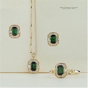 Green Tourmaline Art Deco Earrings - Fifth Avenue Jewellers