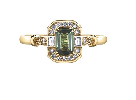 Green Tourmaline Art Deco Ring - Fifth Avenue Jewellers