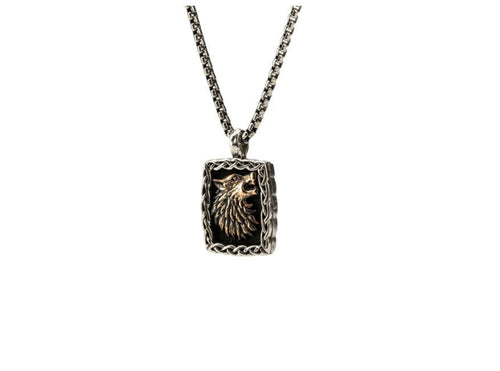 Keith Jack Small Wolf Pendant With Bronze Accents - Fifth Avenue Jewellers