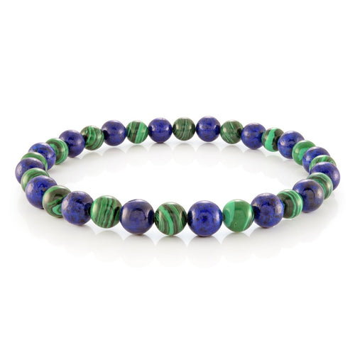 Malachite & Blue Lapis Bead Bracelet - Fifth Avenue Jewellers