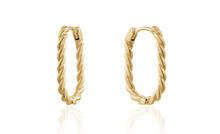 Load image into Gallery viewer, Oval Rope Huggie Earrings - Fifth Avenue Jewellers
