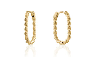 Oval Rope Huggie Earrings - Fifth Avenue Jewellers