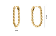 Load image into Gallery viewer, Oval Rope Huggie Earrings - Fifth Avenue Jewellers
