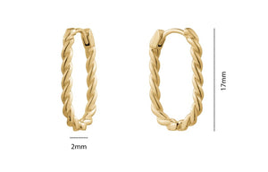 Oval Rope Huggie Earrings - Fifth Avenue Jewellers