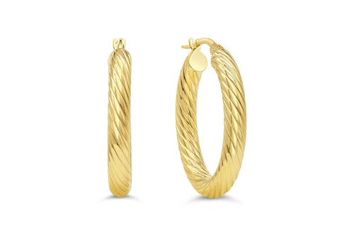 Oval Snake Chain Hoops - Fifth Avenue Jewellers