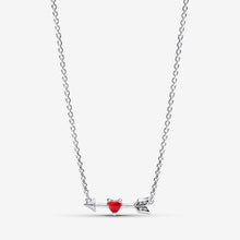 Load image into Gallery viewer, Pandora Arrow &amp; Murano Glass Heart Necklace - Fifth Avenue Jewellers
