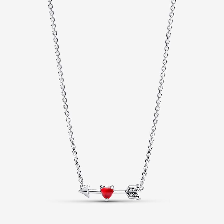 Pandora Arrow & Murano Glass Heart Necklace - Fifth Avenue Jewellers