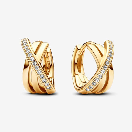 Pandora Crossover Pavé Hoop Earrings - Fifth Avenue Jewellers