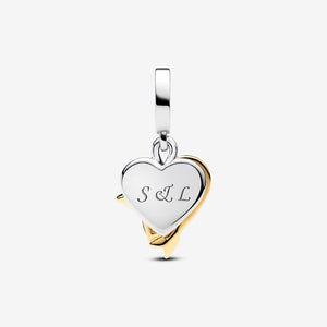 Pandora Engravable Heart & Arrow Double Dangle Charm - Fifth Avenue Jewellers