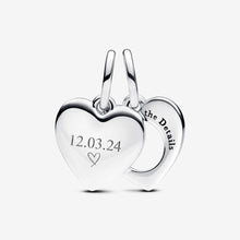 Load image into Gallery viewer, Pandora Engravable Heart Magnifying Glass Double Dangle Charm - Fifth Avenue Jewellers
