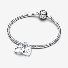 Load image into Gallery viewer, Pandora Engravable Heart Magnifying Glass Double Dangle Charm - Fifth Avenue Jewellers
