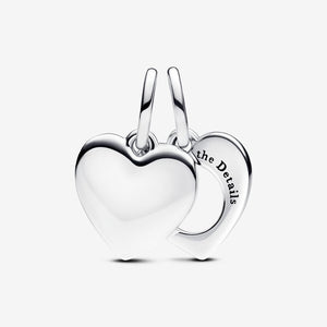 Pandora Engravable Heart Magnifying Glass Double Dangle Charm - Fifth Avenue Jewellers