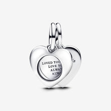 Load image into Gallery viewer, Pandora Engravable Heart Magnifying Glass Double Dangle Charm - Fifth Avenue Jewellers
