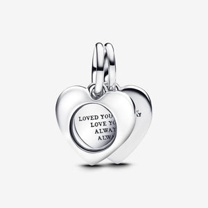 Pandora Engravable Heart Magnifying Glass Double Dangle Charm - Fifth Avenue Jewellers