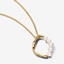 Load image into Gallery viewer, Pandora Essence Organically Shaped Circle &amp; Treated Freshwater Cultured Pearls Pendant Necklace - Fifth Avenue Jewellers

