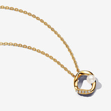 Load image into Gallery viewer, Pandora Essence Organically Shaped Pavé Circle &amp; Treated Freshwater Cultured Pearl Collier Necklace - Fifth Avenue Jewellers
