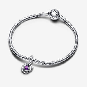 Pandora February Purple Eternity Circle Dangle Charm - Fifth Avenue Jewellers