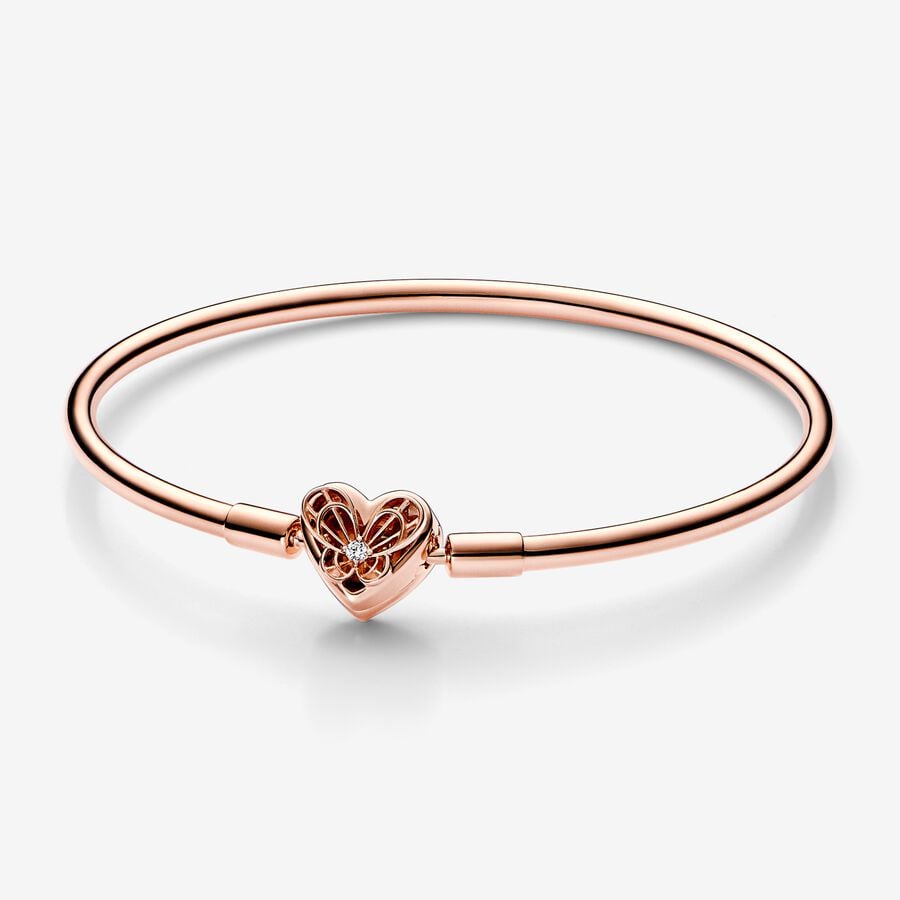 Pandora Moments Heart & Butterfly Bangle - Fifth Avenue Jewellers