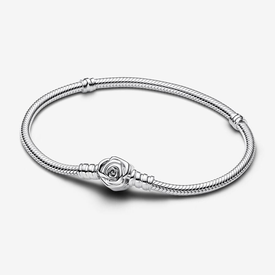 Pandora Moments Rose in Bloom Clasp Snake Chain Bracelet – Fifth