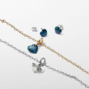 Pandora Opalescent Green Heart Dangle Charm - Fifth Avenue Jewellers