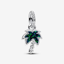 Load image into Gallery viewer, Pandora Opalescent Green Palm Tree Dangle Charm - Fifth Avenue Jewellers
