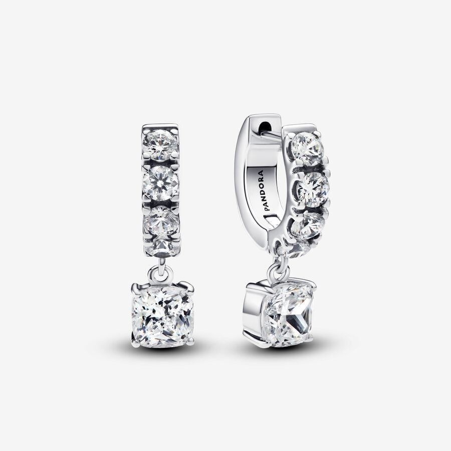 Pandora Pavé Dangle Hoop Earrings - Fifth Avenue Jewellers