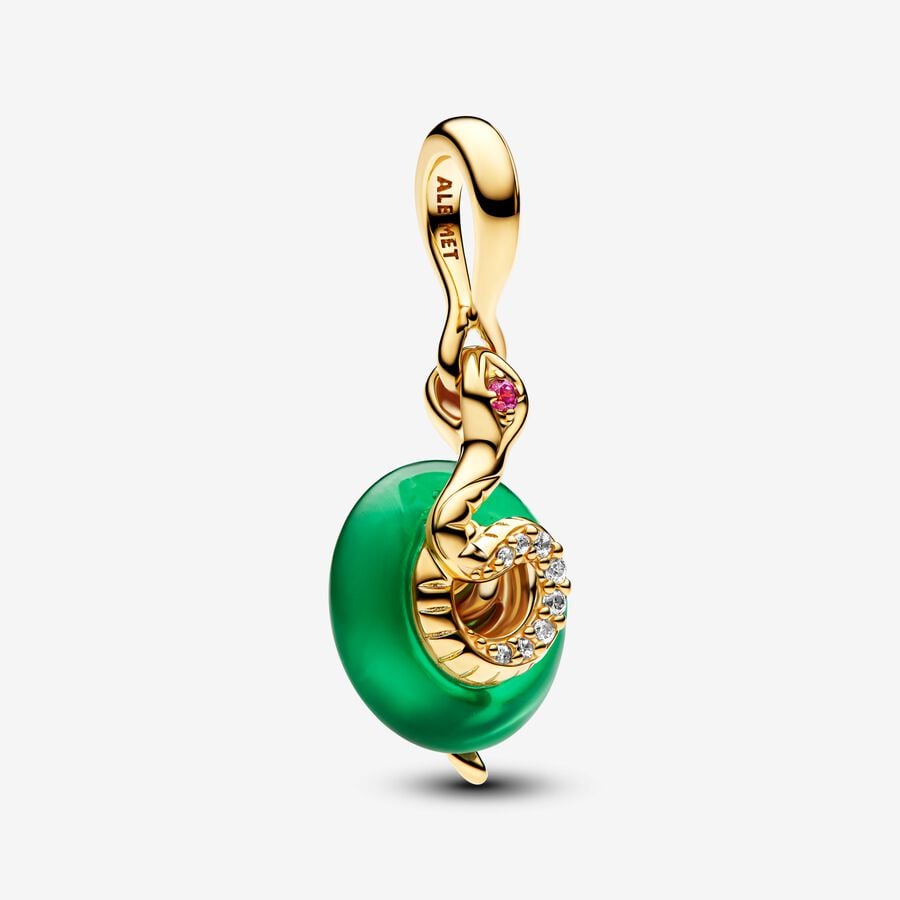 Pandora Snake Green Murano Glass Dangle Charm - Fifth Avenue Jewellers