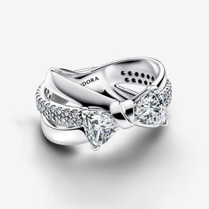 Pandora Sparkling Bow Crossover Ring - Fifth Avenue Jewellers