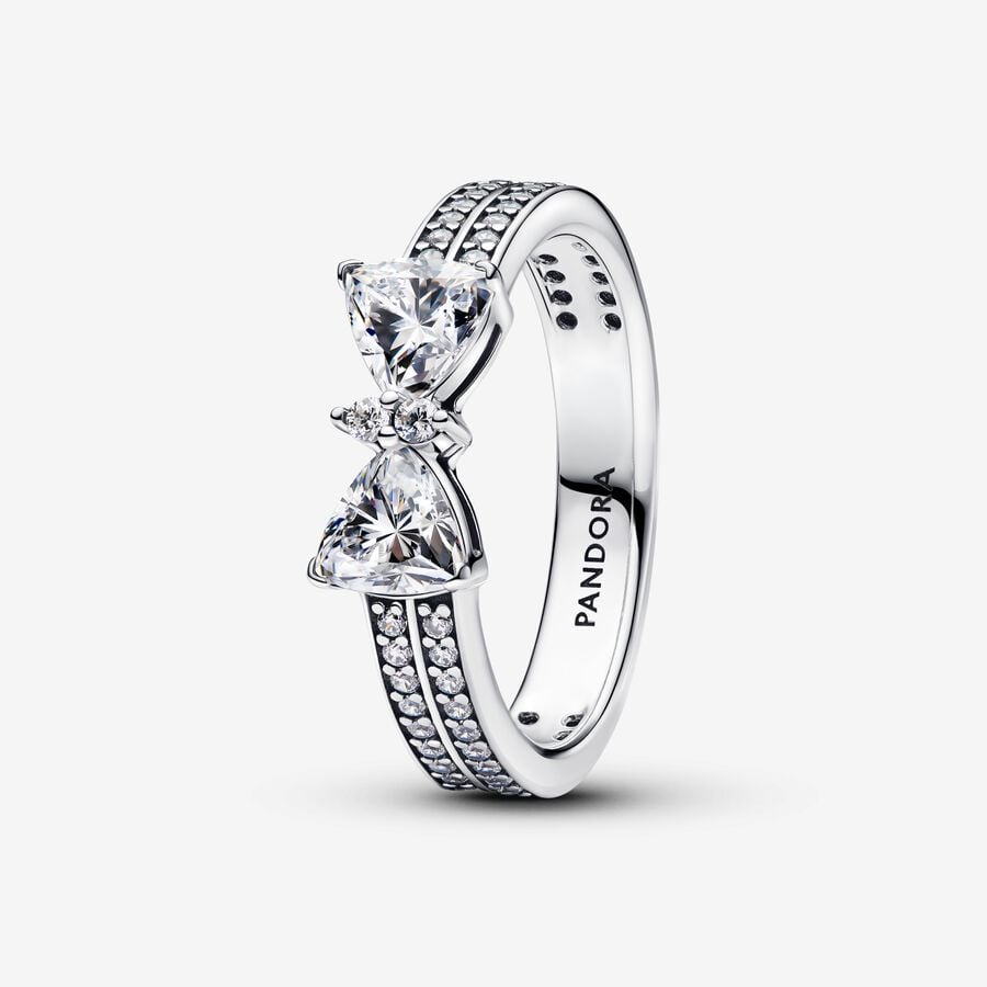 Pandora Sparkling Bow Double - row Ring - Fifth Avenue Jewellers